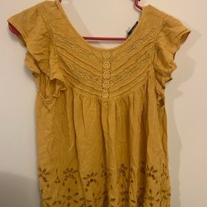 American Eagle Mustard Yellow Blouse Size XS